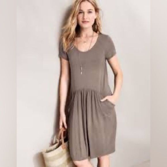 Garnet Hill Women's Taupe Dress - Picture 1 of 5